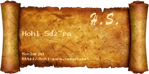 Hohl Sára névjegykártya