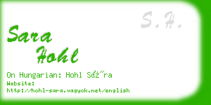 sara hohl business card